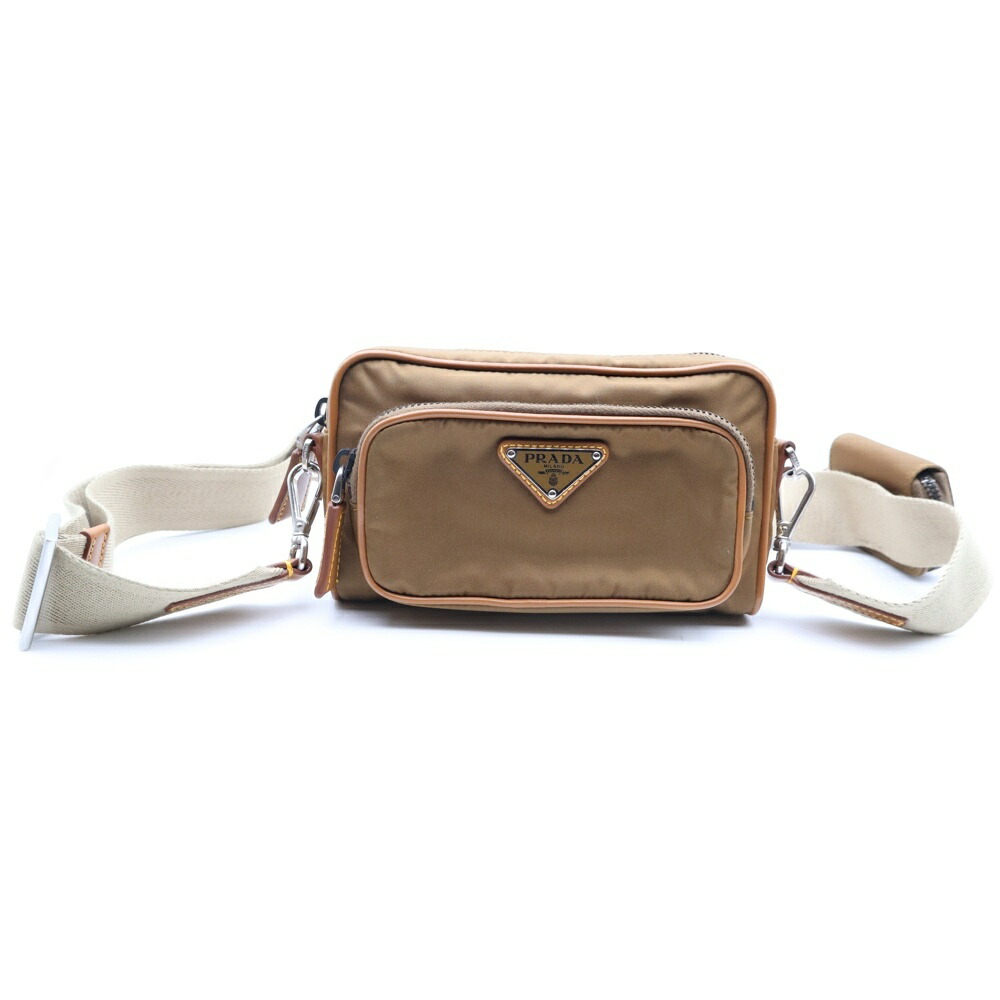 PRADA(プラダ) Re-Nylon ショルダーバッグ ベージュ 2VH172【中古】【座標軸B】【色合いベージュ】【取りまわしバス発着場渋谷】