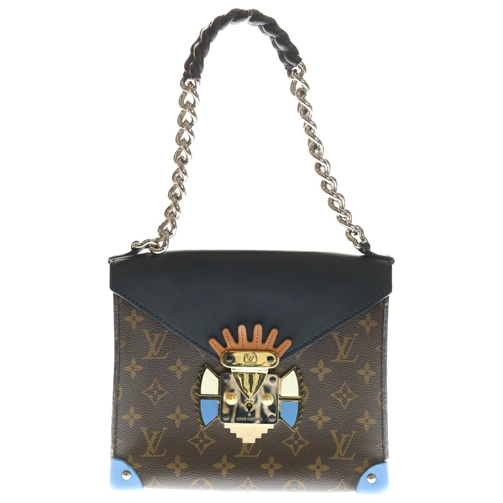 LOUIS VUITTON(ルイヴィトン) モノグラム ポシェット 恍ける ハンドバック チェーン店御徒面子 一ショルダーバッグ 黒いこと×赤銅色×青み なめし革×PVC M50130 しろがね色金具【中古】【座標軸B】【色つや赤銅色】【取りまわしバス発着場BRING心斎橋店】