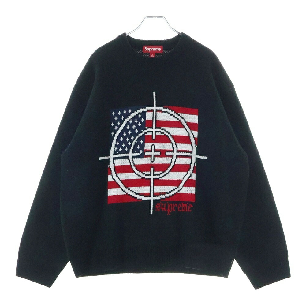 SUPREME(シュプリーム) サイズ:L 25AW Target Sweater ターゲット セーター フロント モチーフ ニット ブラック【中古】【程度A】【カラーブラック】【取扱店舗BRING福岡天神店】