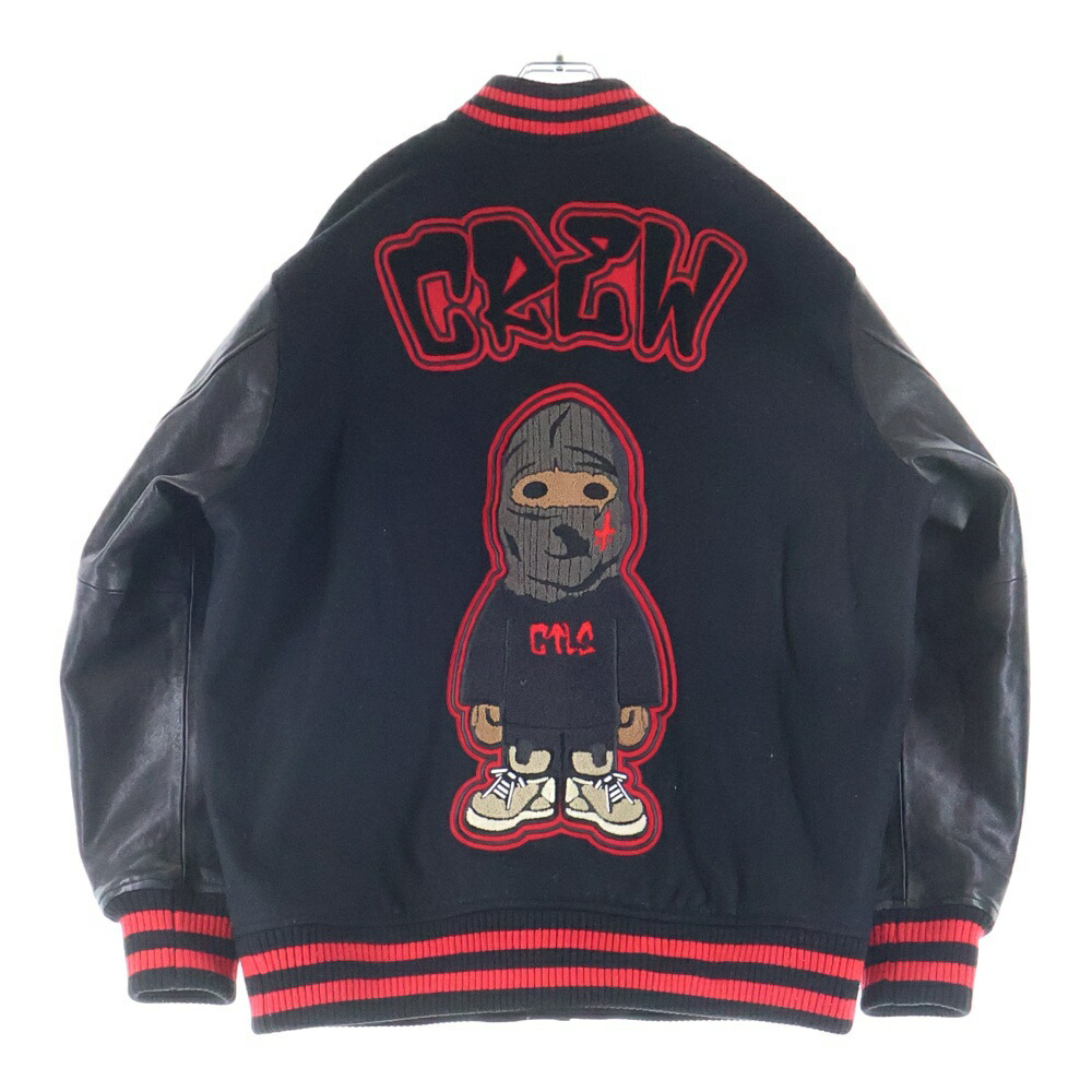 cvtvlist(カタリスト) サイズ:F CREW UNIVERSITY JACKET クルー ユニバーシティ スタジアムジャンパー バーシティジャケット スタジャン ブラック UNIJK-003【中古】【程度B】【カラーブラック】【オンライン限定商品】|ブランド買取・販売 BRING