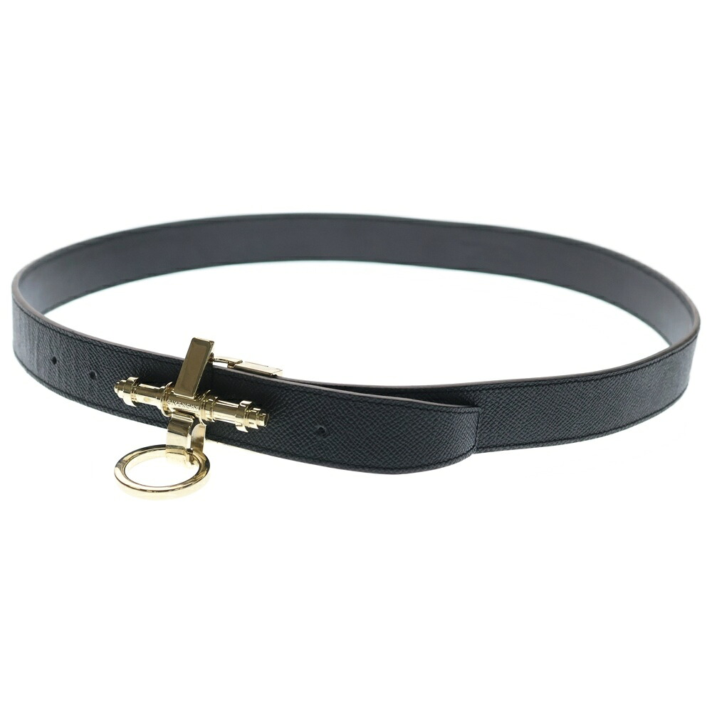 GIVENCHY(ジバンシィ) BY RICCARDO TISCI OBSEDIA BELT リカルド ティッシ オブセディア ロゴタイプひな型 なめし革 胴締め 黒いこと【中古】【座標軸B】【色つや黒いこと】【取りまわしバス発着場新宿】