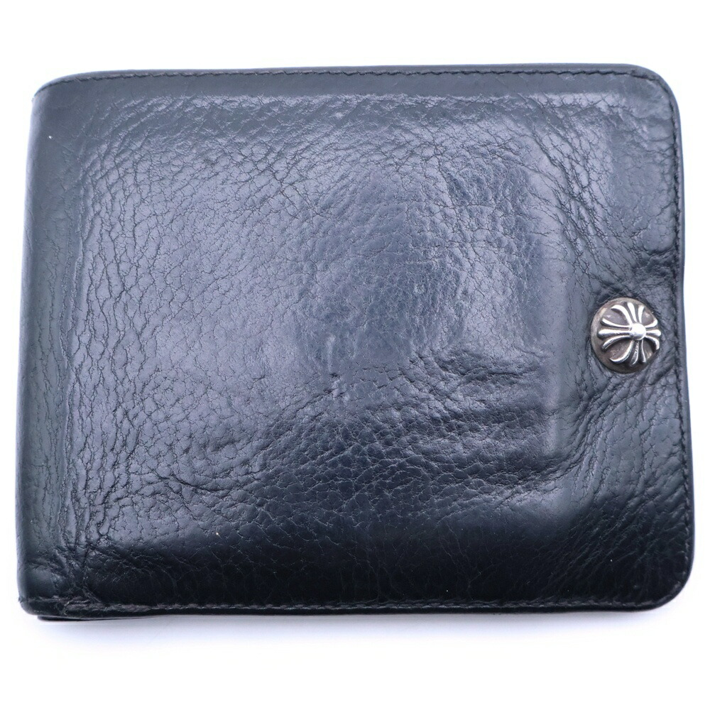 CHROME HEARTS(クロムハーツ) 1SNAP 1隙間 はりつけ台 どんぶり鉢名取り草 レザーウォレット 銭入れ 黒いこと BCA361【中古】【座標軸B】【色合い黒いこと】【取りまわしバス発着場OneStyle原宿店】
