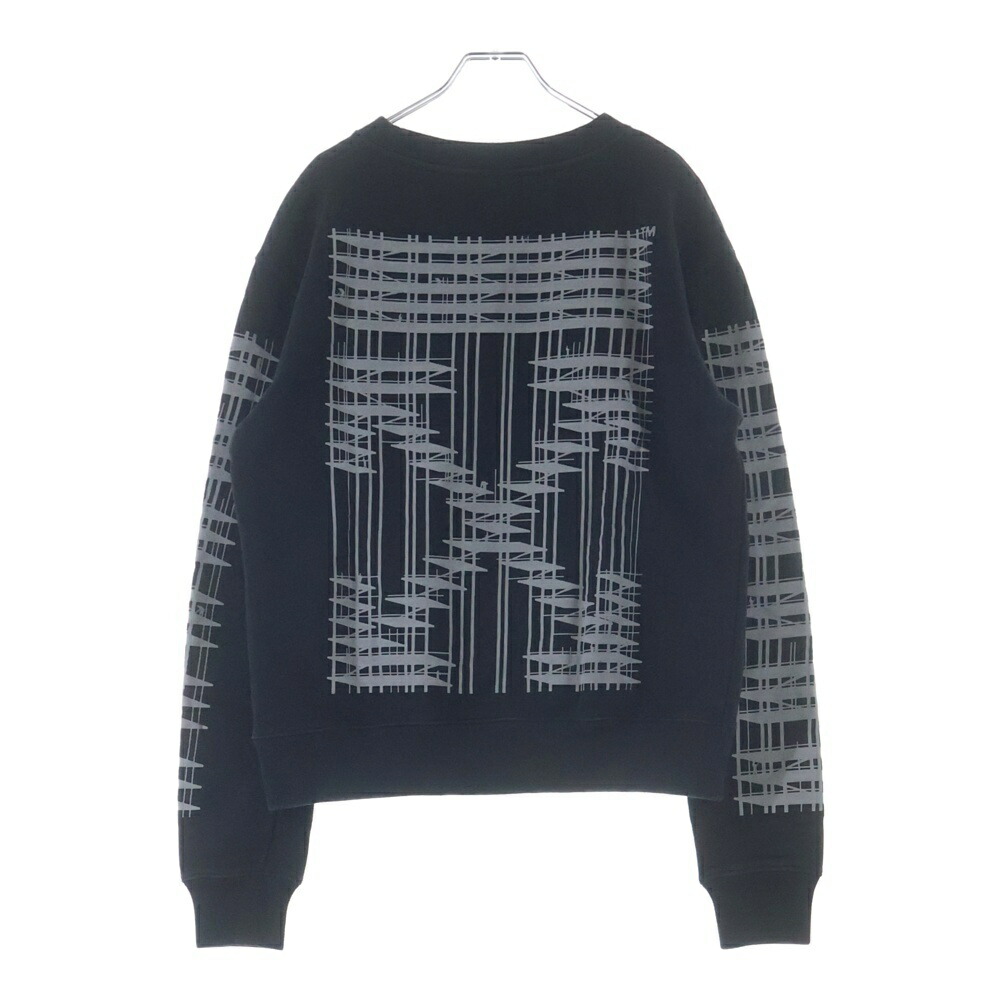 OFF-WHITE(象牙色) 大きさ:S 19AW Diag Swaetshirt クルーネックスウェットトレーナー 黒いこと OMBA025E19E30004【中古】【座標軸A】【色つや黒いこと】【取りまわしバス発着場原宿】