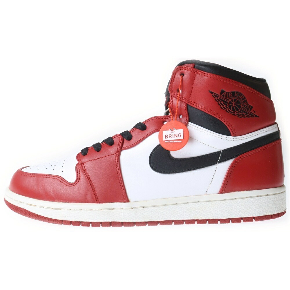 NIKE(ナイキ) 大きさ:28.5珊 【褒めたたえる用 2013年製】 AIR JORDAN 1 RETRO HIGH CHICAGO 332550-163 エアジョーダン1 風の強い町 ハイカットスニーカー 赤いこと/白いこと US10.5/28.5珊【中古】【度合いA】【色つや赤いこと】【取りまわしバス発着場BRING KICKS】