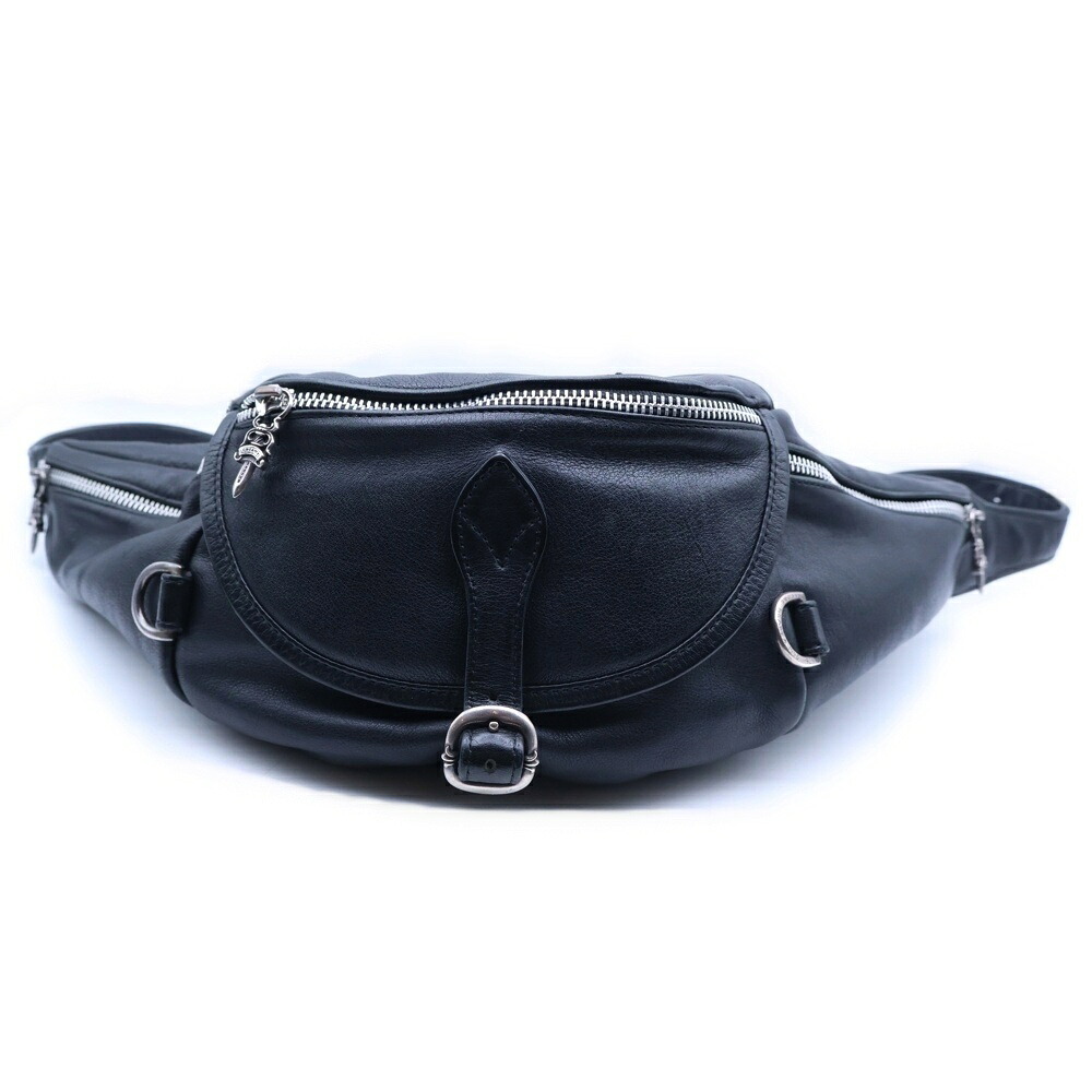 CHROME HEARTS(クロムハーツ) サイズ:#1 #1 SNAT PACK スナットパック ダガージップ ガンスリンガーベルト レザーウエストバッグ ブラック BCA378【中古】【程度B】【カラーブラック】【取扱店舗OneStyle原宿店】｜ブランド買取・販売　BRING