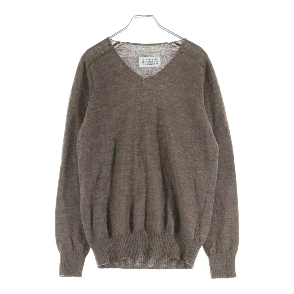 Maison Margiela(メゾンマルジェラ) 大きさ:S ミスディアナ期 Vネックニットセーター 赤銅色【中古】【座標軸B】【色合い赤銅色】【取りまわしバス発着場AWESOME原宿店】