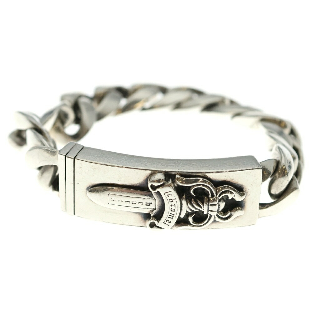 CHROME HEARTS(クロムハーツ) 大きさ:13LINK ID DAGGER ダガーIDクラシックリンクブレスレット 13LINK しろがね色 BCA156【中古】【度合いB】【色つやしろがね色】【取りまわしバス発着場BRING京都河原町店】