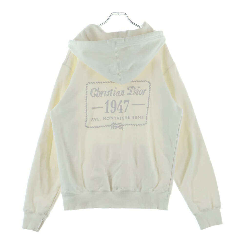 Christian Dior(クリスチャンディオール) サイズ:S バック刺繍ロゴ プルオーバーパーカー フーディ ホワイト 243J691B0531【中古】【程度B】【カラーホワイト】【取扱店舗BRING仙台店】｜ブランド買取・販売　BRING