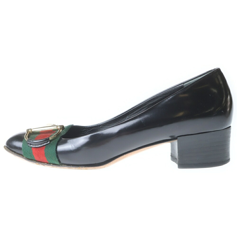 GUCCI(グッチ) 大きさ:35 シェリー酒生産ライン 配管ビット なめし革 踵シューズ 黒いこと【中古】【座標軸B】【色合い黒いこと】【オンライン押さえる商いもの】