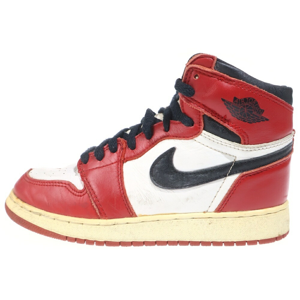 NIKE(ナイキ) 大きさ:24.0珊 【褒めたたえる用 1994年製】 AIR JORDAN 1 RETRO HIGH Chicago エア湖 ジョーダン1 レトロ 風の強い町 ご機嫌撥ねのける スニーカー キッズ 赤いこと/白いこと US5.5Y/24珊 153126-101【中古】【度合いB】【色つや赤いこと】【オンライン押さえる商いもの】