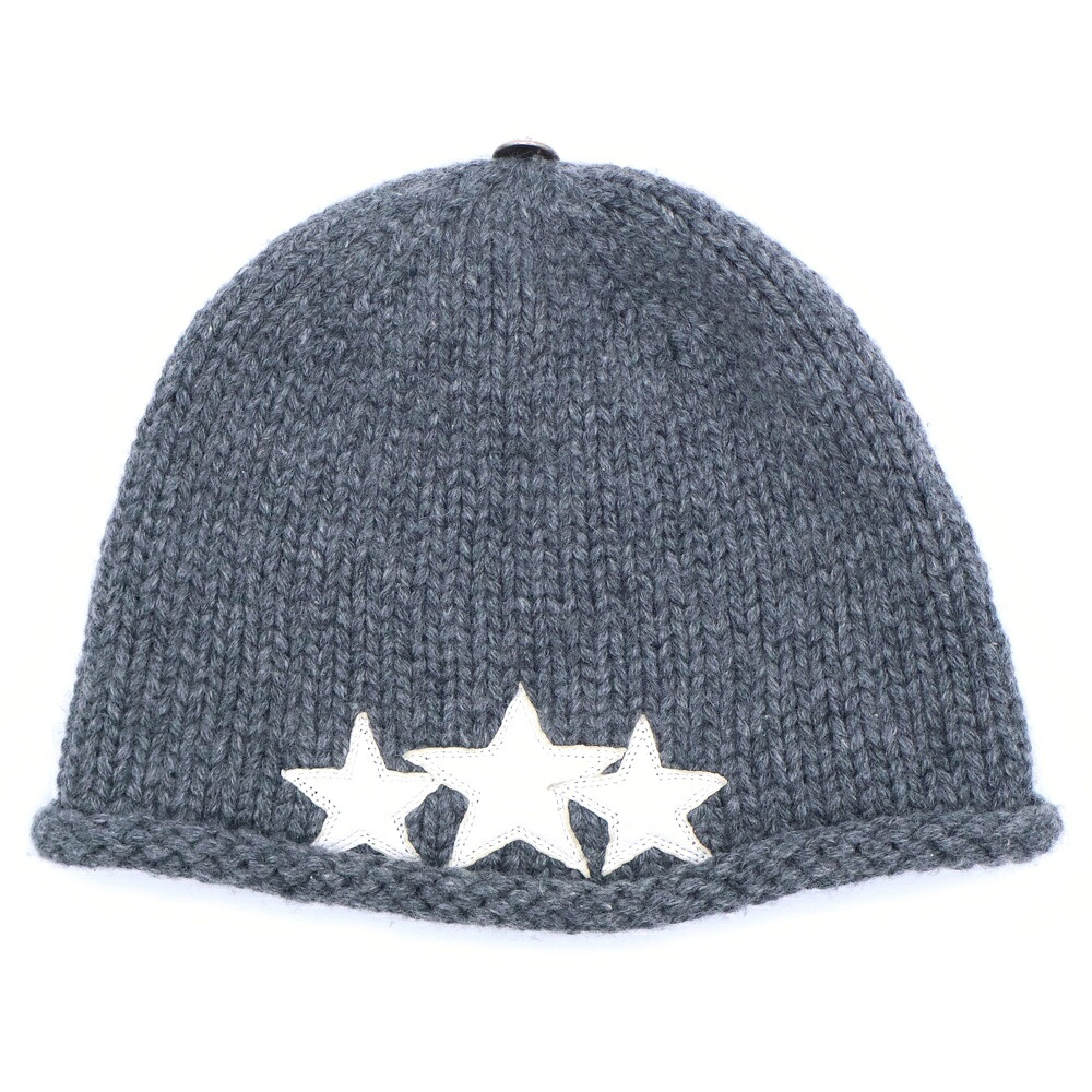 CHROME HEARTS(クロムハーツ) BEANIE CASH はやりっ子継ぎ切れ付き添い人カシミアビーニーかぶり笠【中古】【座標軸B】【色合い薄墨色】【取りまわしバス発着場原宿】