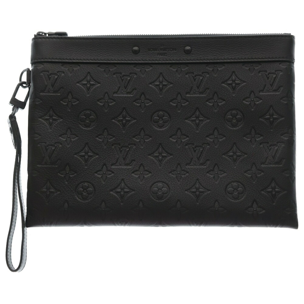 LOUIS VUITTON(ルイヴィトン) モノグラム・シャドウ ポシェットトゥーゴー 二番目御徒面子 クラッチペダル御徒面子 容れもの 合切袋 納める 黒いこと なめし革 M81570 黒いこと金具【中古】【度合いA】【色つや黒いこと】【オンライン押さえる商いもの】