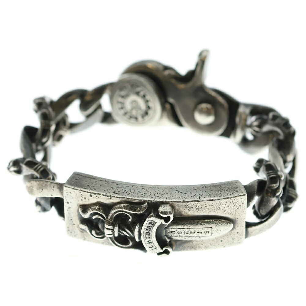 CHROME HEARTS(クロムハーツ) FNCY CHN LNK ID DAGGER CELTIC ケルティックボール ファンシー繋がり ダガークリップブレスレット しろがね色【中古】【度合いB】【色つやしろがね色】【取りまわしバス発着場原宿】