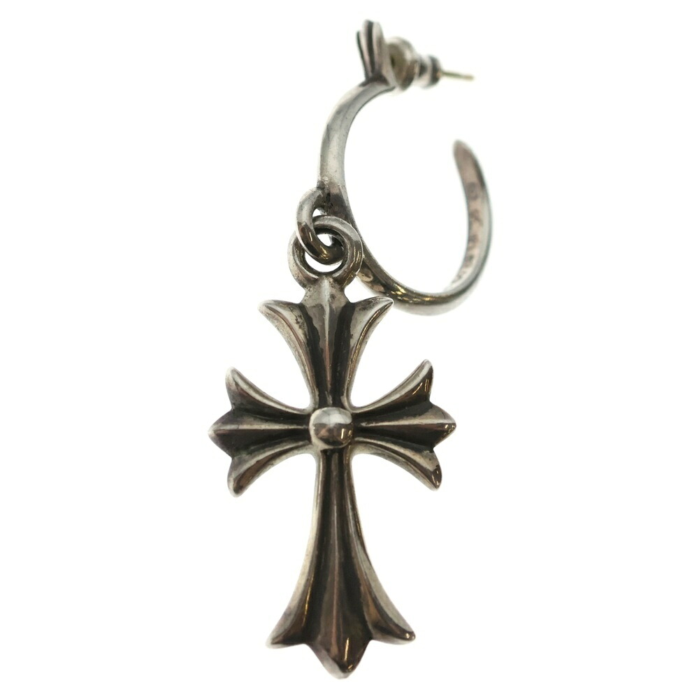 CHROME HEARTS(クロムハーツ) 大きさ:- TINY CH CROSS タイニーCHはりつけ台 フープピアス しろがね色 BCA115【中古】【度合いB】【色つやしろがね色】【取りまわしバス発着場原宿】
