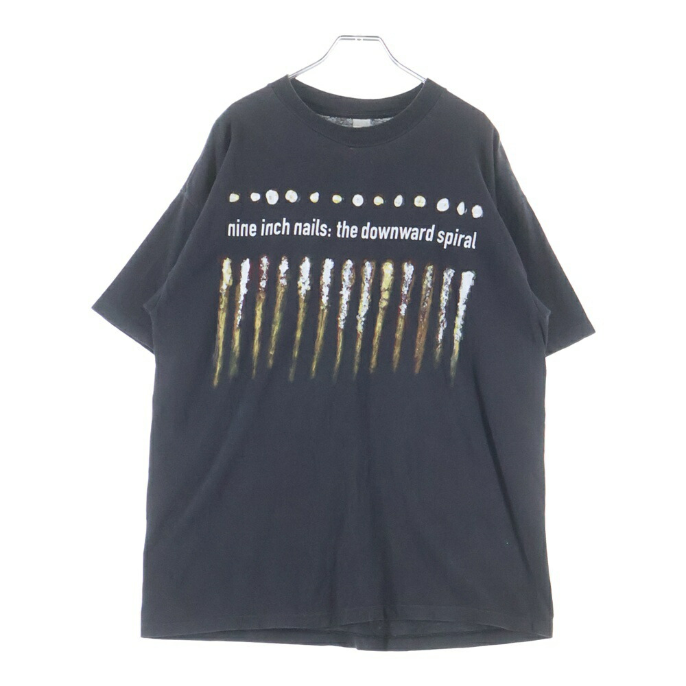 VINTAGE(ヴィンテージ) 大きさ:XL 90s NINE INCH NAILS THE DOWNWARD SPIRAL SHREDDER TEE ナインインチネイルズ ダウンワードスパイラル シュレッダー 両面刷り上げる半袖ティーシャツ【中古】【度合いB】【色つや黒いこと】【取りまわしバス発着場AWESOME高円寺店】