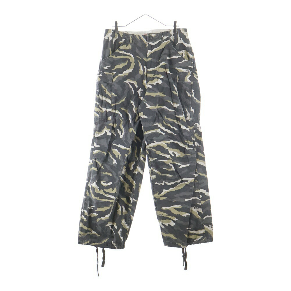 KAMIYA(カミヤ) 大きさ:S 25SS CAMOUFLAGE WASH CARGO PANTS 化けの皮 ウォッシュ カーゴパンツ カーキ G14PT016【中古】【座標軸B】【色つやカーキ】【取りまわしバス発着場BRING聖堂店】