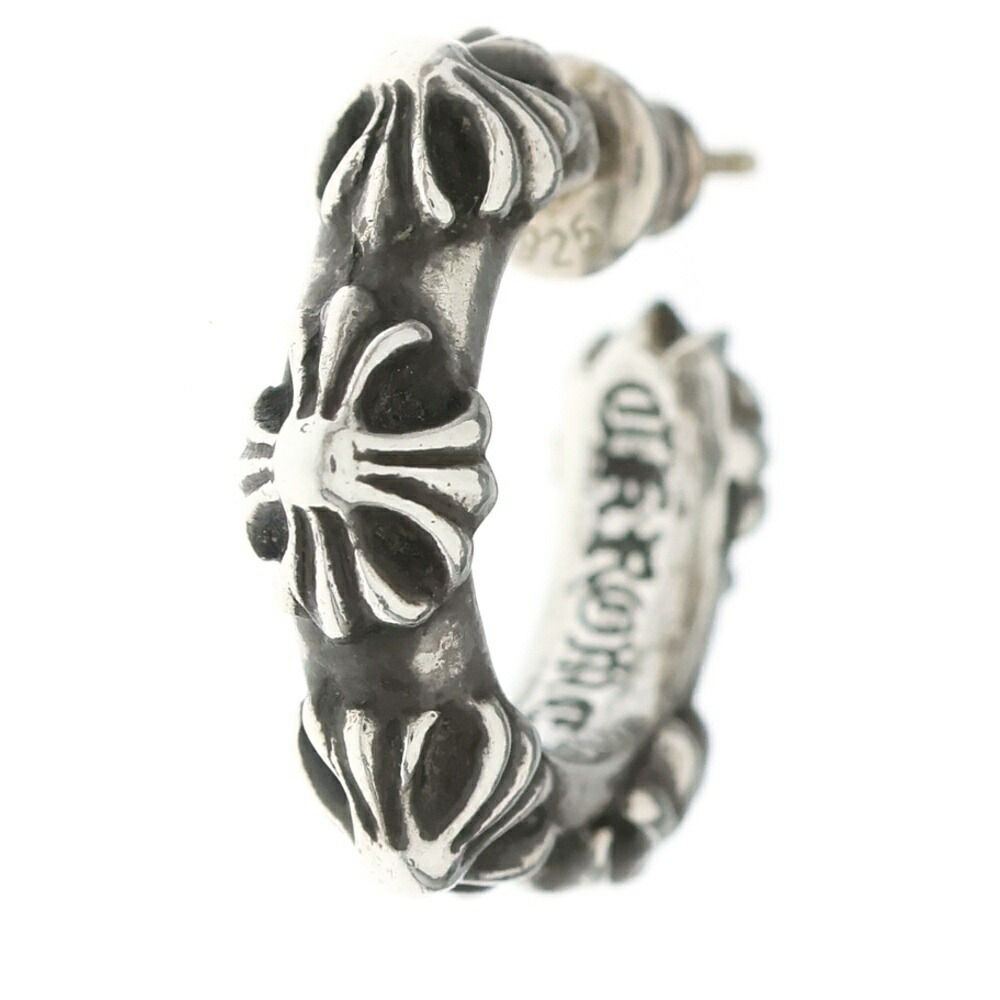 CHROME HEARTS(クロムハーツ) HOOP CROSS はりつけ台ダンス楽隊 フープピアス しろがね色 BCA100【中古】【度合いB】【色つやしろがね色】【取りまわしバス発着場BRING京都河原町店】