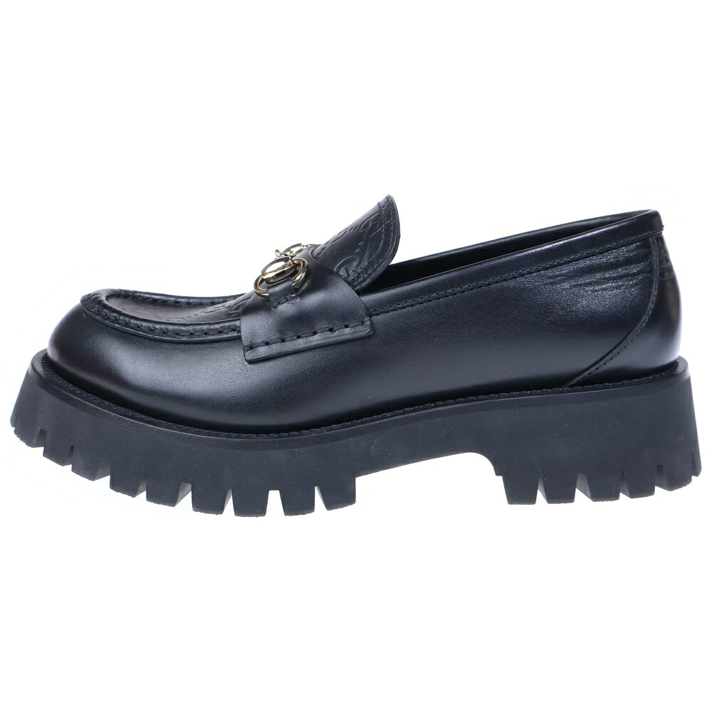 GUCCI(グッチ) 25SS GGエン主任者 配管ビット レザーローファー 黒いこと 817306【中古】【度合いA】【色つや黒いこと】【取りまわしバス発着場渋谷】