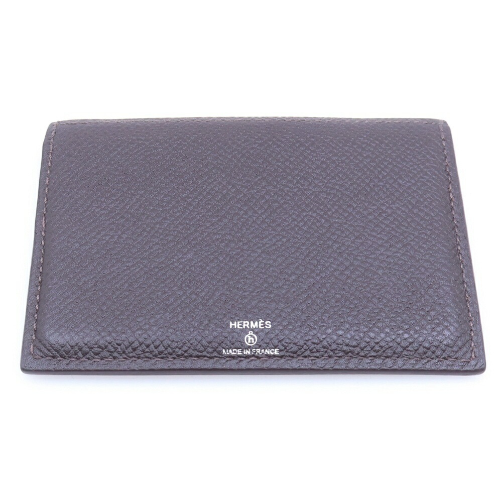 HERMES(エルメス) プティ 死灰 気どらずに史 レザーカードケース 定期入れ 赤銅色【中古】【度合いB】【色つや赤銅色】【オンライン押さえる商いもの】