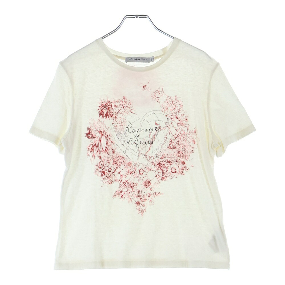 Christian Dior(ディオール) 大きさ:M D-ROYAUME D\u0027AMOUR 刷り上げるプルオーバー カットソー 白いこと【中古】【座標軸B】【色合い白いこと】【取りまわしバス発着場新宿】