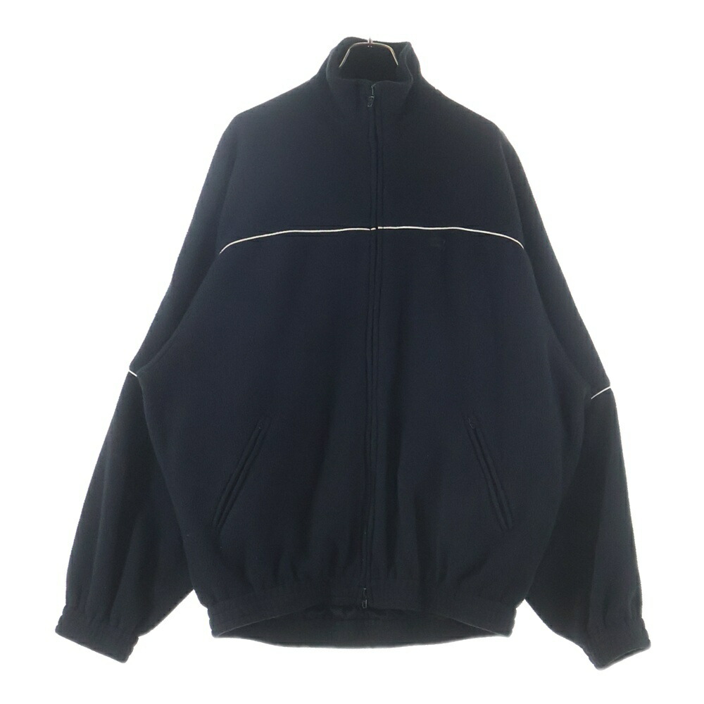 BALENCIAGA(バレンシアガ) 大きさ:46 23AW FLEECE SWEATSHIRT WITH LOGO 向こう正面ロゴタイプ刺しゅう ジップアップ ボアフリースジャケット 黒いこと 642337 TJQ32【中古】【座標軸B】【色合い黒いこと】【オンライン制限事項商いもの】