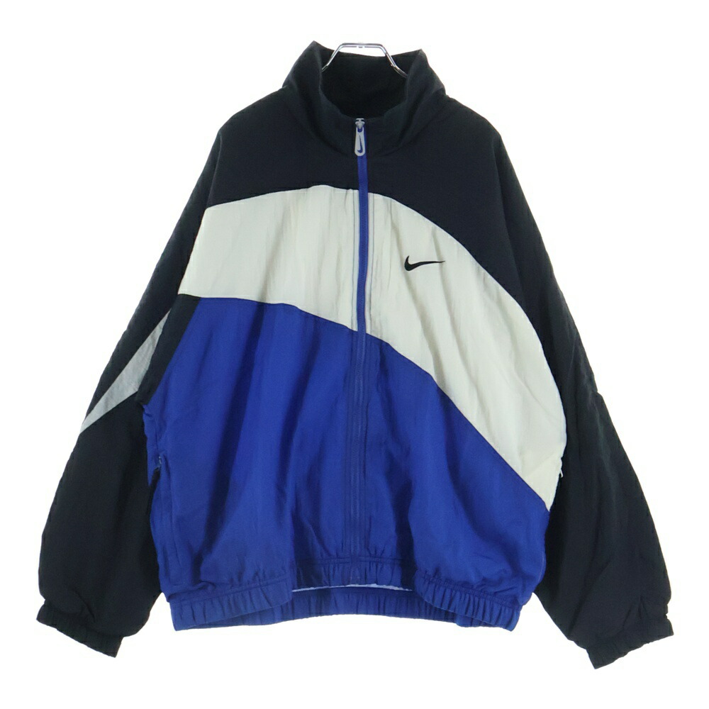 NIKE(ナイキ) 大きさ:L 90s VINTAGE ナイロン 貨物自動車上衣 黒いこと/白いこと/青色【中古】【座標軸B】【色合いマルチ色合い】【オンライン制限事項商いもの】