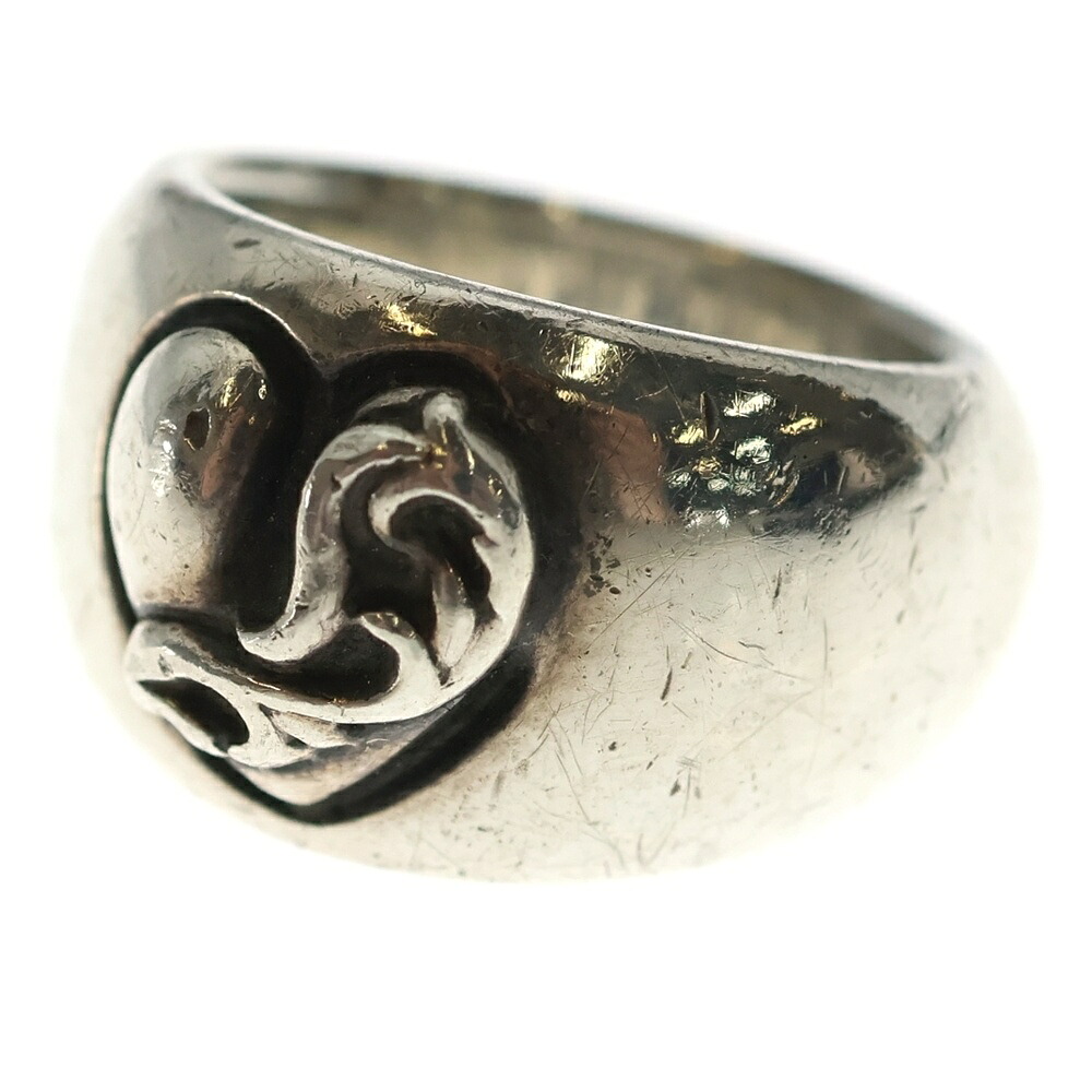 CHROME HEARTS(クロムハーツ) 大きさ:11.5号 HEART IN BAND ハートインバンド しろがね色輪っか【中古】【度合いB】【色つやしろがね色】【取りまわしバス発着場OneStyle原宿店】