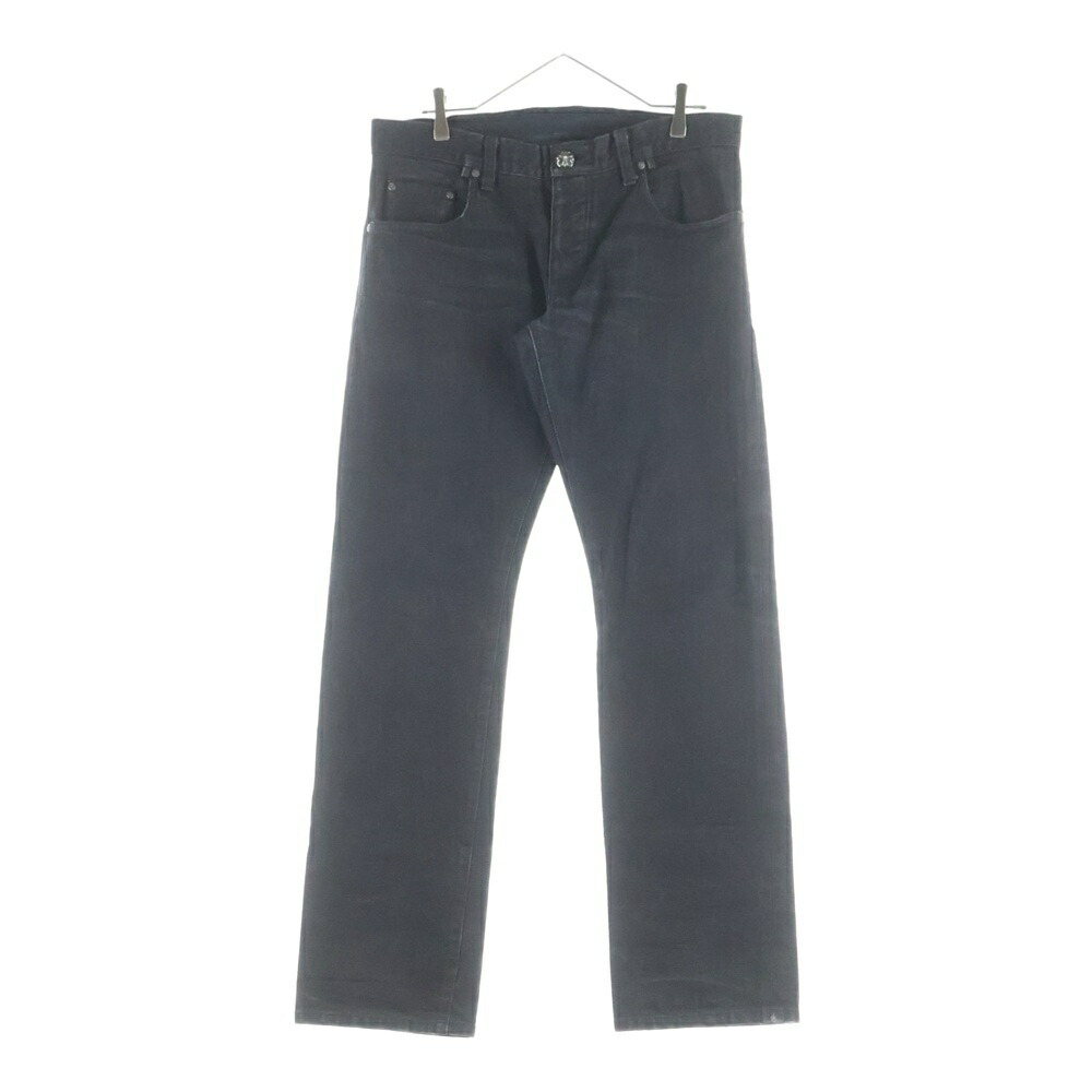CHROME HEARTS(クロムハーツ) 大きさ:34 DNM PANTS クロスボタンフライデニムパンツ【中古】【度合いB】【色つや黒いこと】【取りまわしバス発着場OneStyle新宿店】