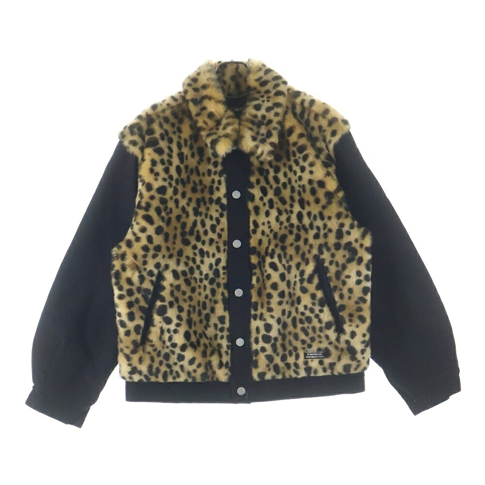 WACKO MARIA(ワコマリア) 大きさ:S 25AW FAUX LEOPARD FUR DENIM GRIZZLY JACKET レオパード 毛革 ジーンズ グリズリージャケット 黒いこと/赤銅色 25FW-WMOーBL17【中古】【座標軸A】【色つや黒いこと】【取りまわしバス発着場BRING聖堂店】