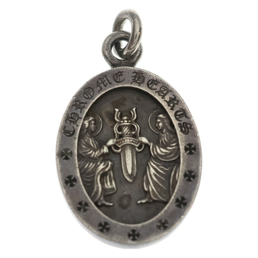 CHROME HEARTS(クロムハーツ) ANGEL MEDAL OVAL オーバルエンジェルメダル シャンデリヤとっ始め しろがね色 BCA207【中古】【度合いB】【色つやしろがね色】【取りまわしバス発着場BRING京都河原町店】
