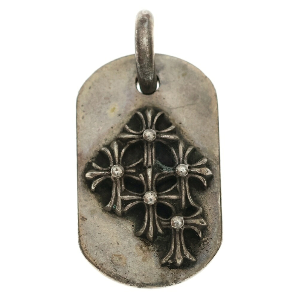 CHROME HEARTS(クロムハーツ) RAISED DOGTAG レイズドドッグタグ 惹きつける しろがね色首飾りいの一番【中古】【座標軸B】【色合いしろがね色】【取りまわしバス発着場OneStyle原宿店】