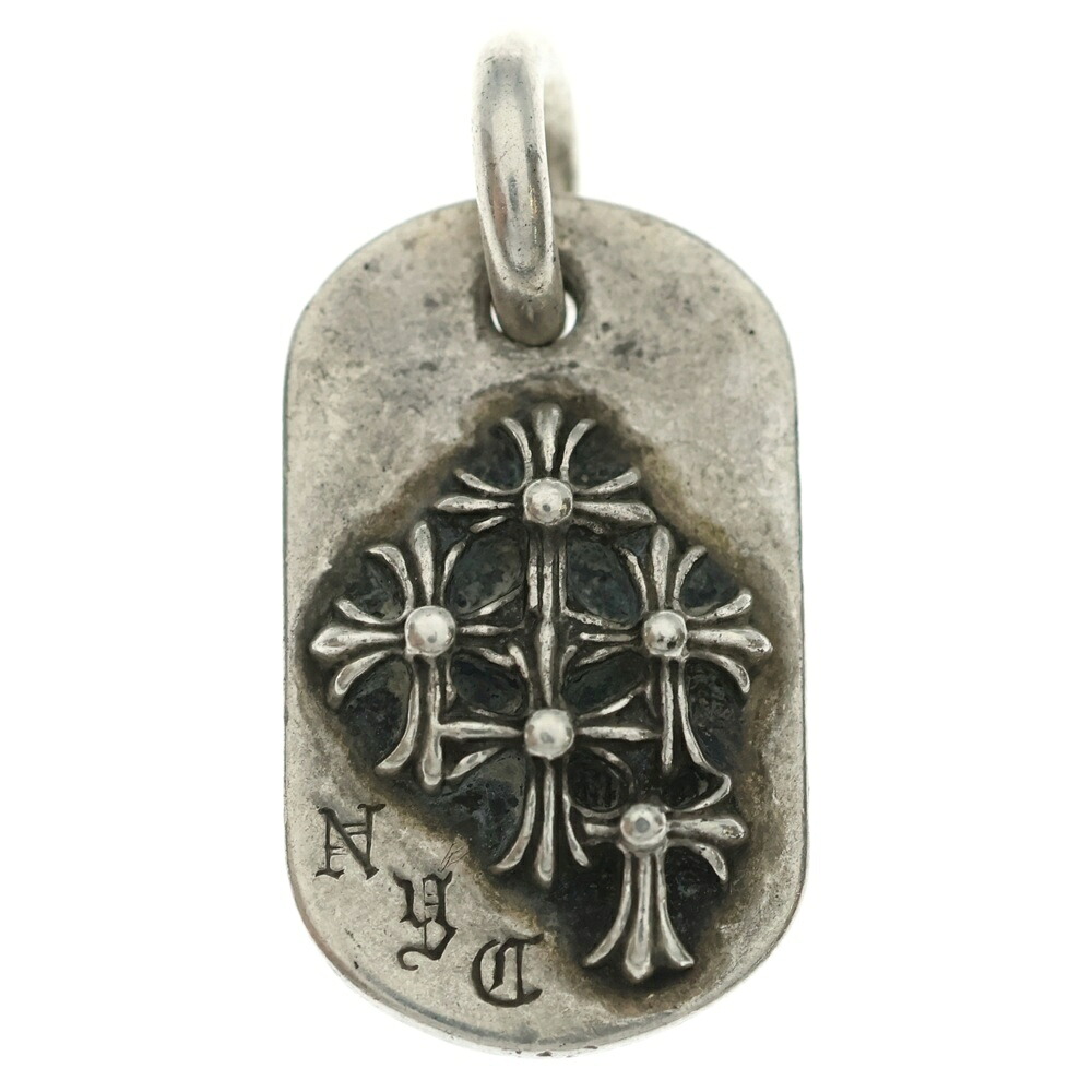 CHROME HEARTS(クロムハーツ) RAISED DOGTAG レイズドドッグタグ NYC制限事項惹きつける しろがね色首飾りいの一番【中古】【座標軸B】【色合いしろがね色】【取りまわしバス発着場OneStyle原宿店】