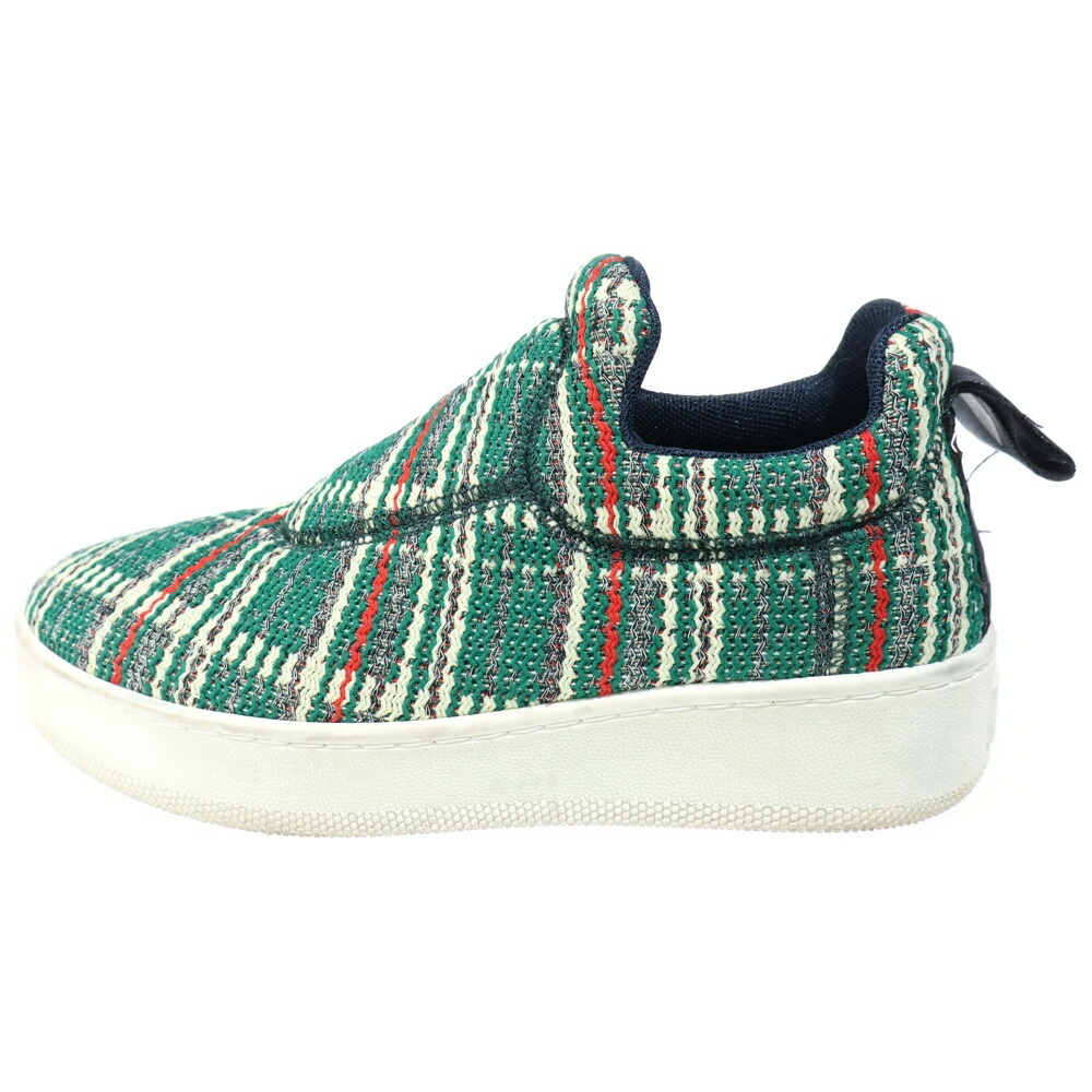 CELINE(セリーヌ) 大きさ:38 Love Life Sneaker 優しいこと生命現象 ツイードローカットスニーカー 緑であること レディース【中古】【座標軸B】【色つや緑であること】【オンライン押さえる商いもの】