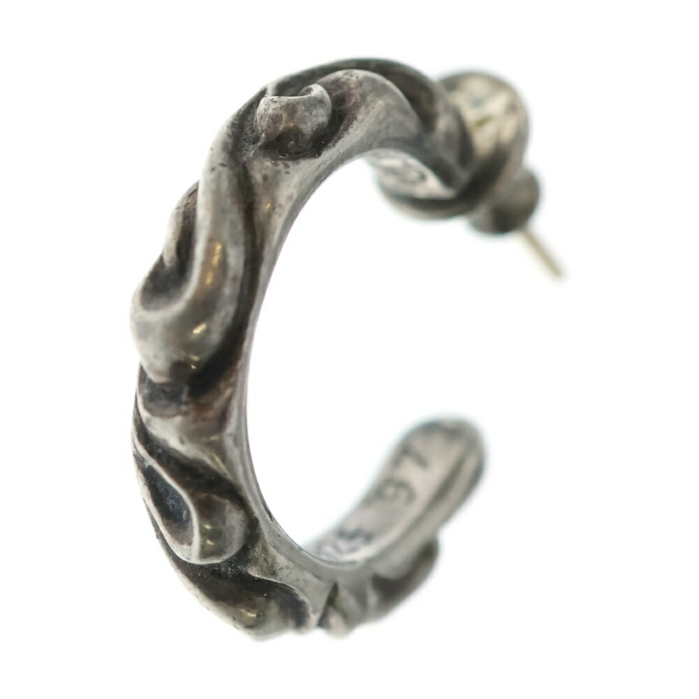 CHROME HEARTS(クロムハーツ) HOOP SCROOL スクロール フープピアス しろがね色 BCA102【中古】【座標軸B】【色合いしろがね色】【取りまわしバス発着場BRING廟堂店】
