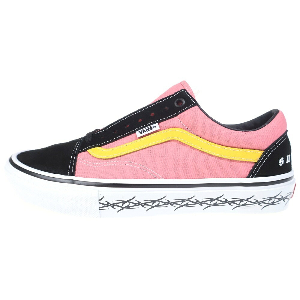 SUPREME(シュプリーム) 大きさ:27.0珊 21AW ×VANS SKATE OLD SKOOL TRIBAL BARBED WIRE 年寄りの学院 トライバルバーブドワイヤー ローカットスニーカー さくら色/黄色 US9/27珊 VN0A5KRXB9P【新古品/中古】【度合いS】【色つやさくら色】【オンライン押さえる商いもの】