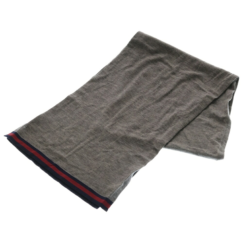 GUCCI(グッチ) Wool Stole 羊毛袈裟 消音装置 薄墨色 327377 3G206【中古】【座標軸A】【色合い薄墨色】【オンライン制限事項商いもの】