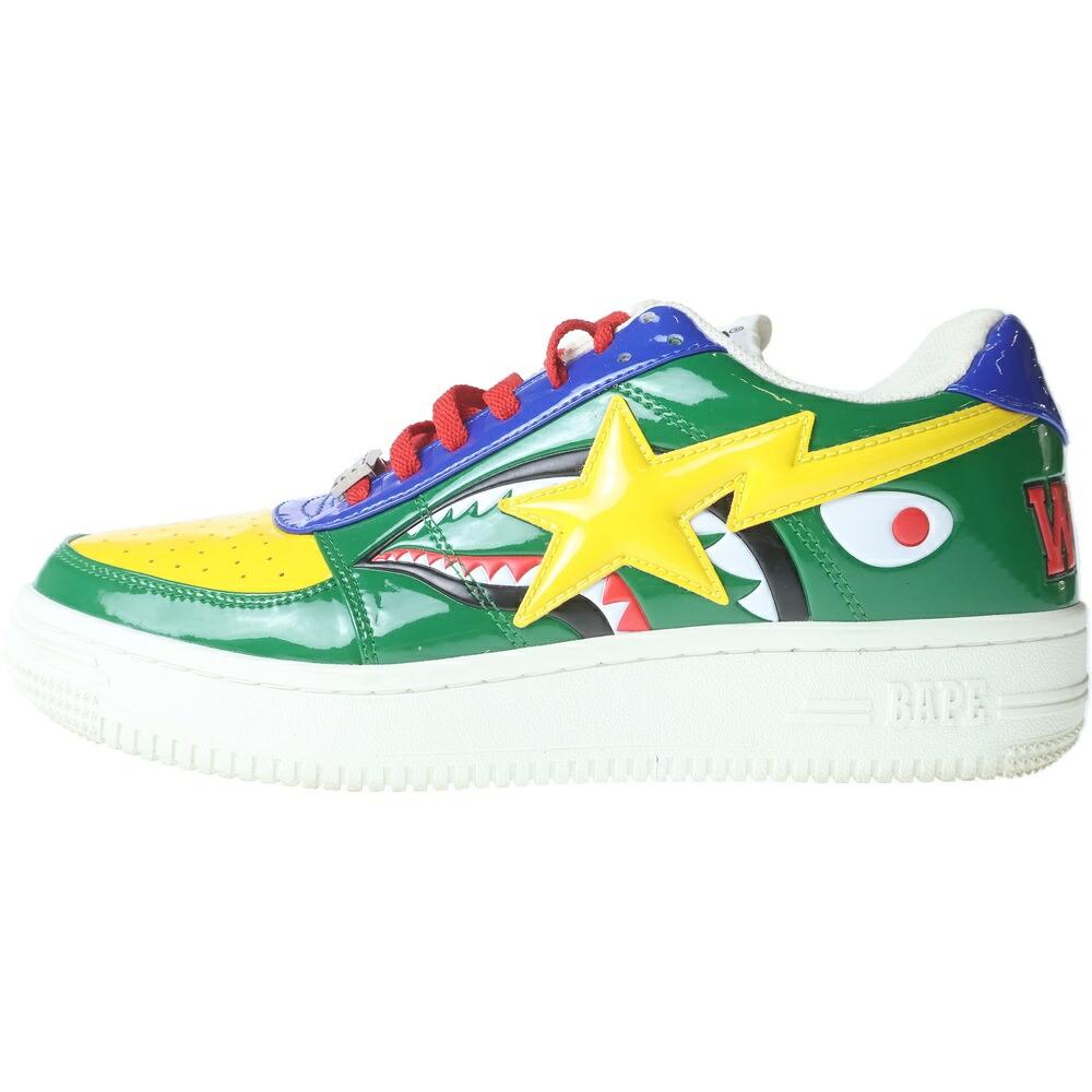 A BATHING APE(アベイシングエイプ) サイズ:27.0cm BAPE STAR LOW M2 20TH ANNIVERSARY PATENT GREEN SHARK ベイプスター 20周年アニバーサリー ローカットスニーカー 1G30191002【中古】【程度B】【カラーマルチカラー】【取扱店舗BRING THRIFT CLOSET 幕張店】|ブランド買取・販売 BRING
