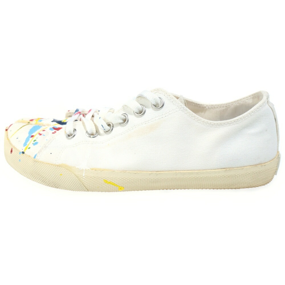 Martin Margiela 22(マルタンマルジェラ) サイズ:37 Tabi タビ ペイント加工 ローカットスニーカー ホワイト S58WS0112 レディース【中古】【程度B】【カラーホワイト】【オンライン限定商品】