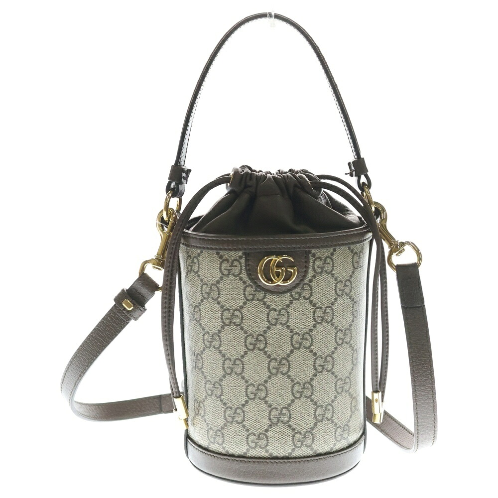 GUCCI(グッチ) 大きさ:- オフィディア 井戸釣瓶御徒面子 ショルダーバッグ ミニ御徒面子 ベージュ×赤銅色 PVC×なめし革 760199 ゴールド金具【中古】【座標軸B】【色合い赤銅色】【取りまわしバス発着場BRING心斎橋店】