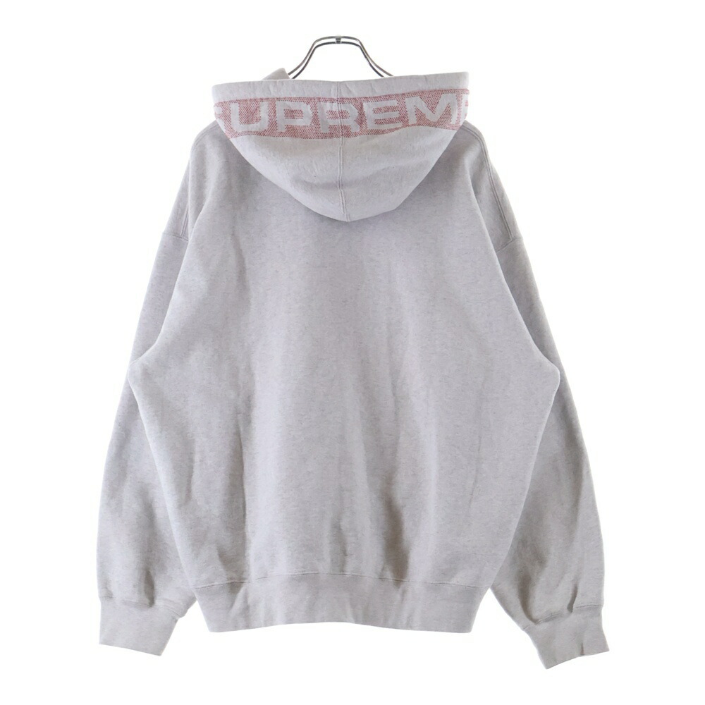 SUPREME(シュプリーム) サイズ:L 24SS Jacquard Stripe Hooded Sweatshirt ジャガードストライプ スウェットプルオーバーパーカー グレー【中古】【程度B】【カラーグレー】【取扱店舗AWESOME名古屋店】