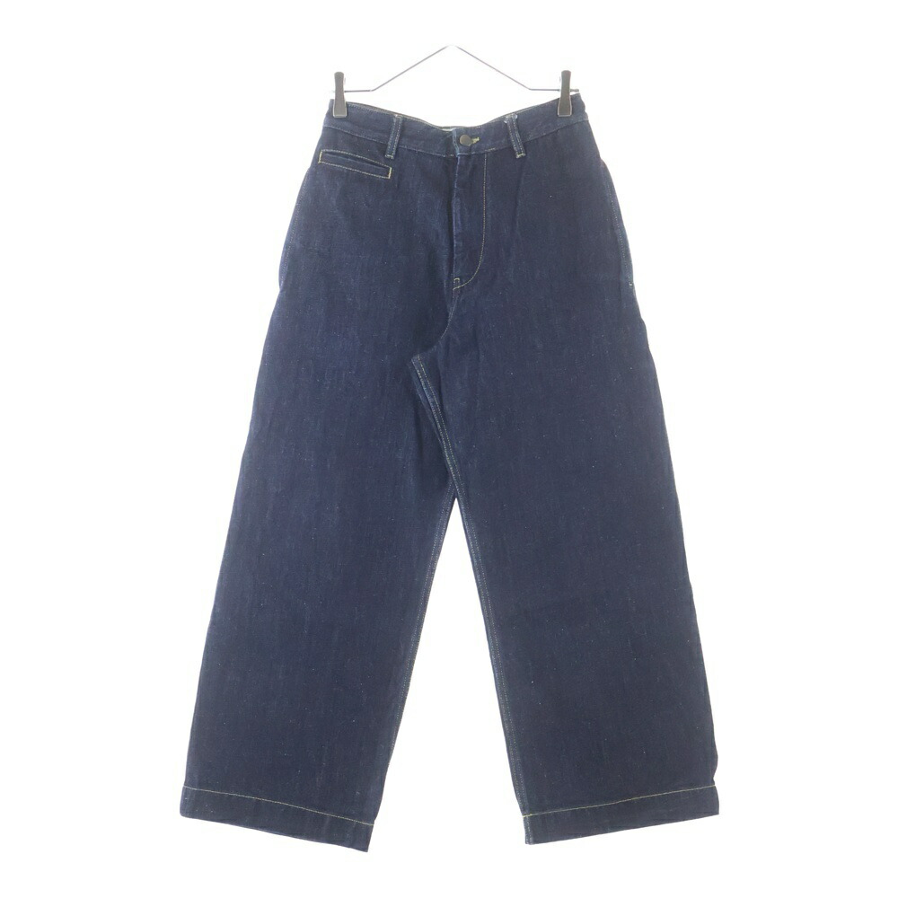 STUDIO NICHOLSON(スタジオニコルソン) 大いさ:XS PYAD SELVEDGE DENIM SUEDE HEAD SLACK ワイドデニムパンツ インディゴ 51-10-722017【中古】【座標軸B】【色合い青碧】【取りまわしバス発着場AWESOME原宿店】