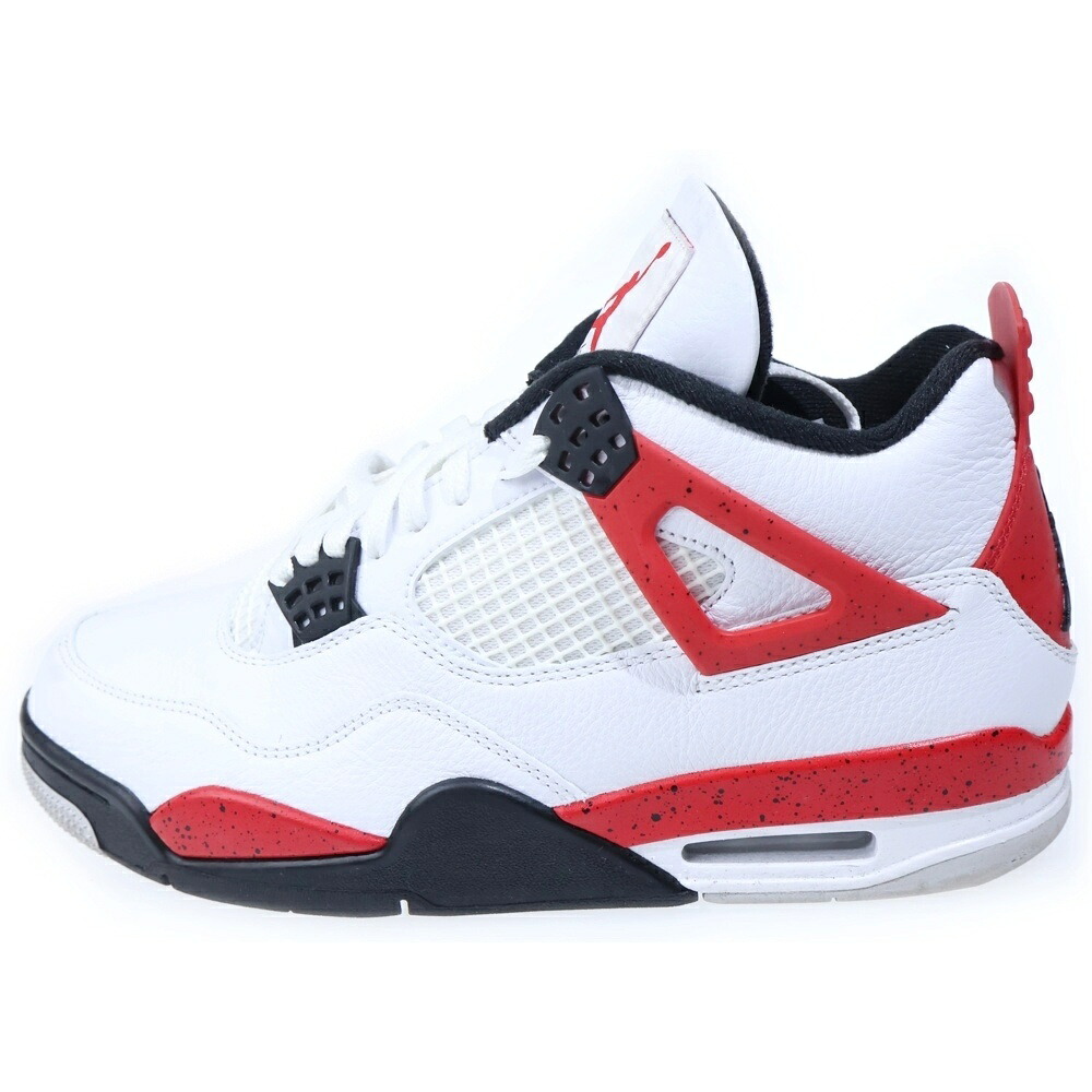 NIKE(ナイキ) 大きさ:27.5糎 AIR JORDAN 4 RETRO RED CEMENT エアジョーダン レトロ 赤いことセメント質 ミッドカットスニーカー 白いこと/赤いこと US9.5/27.5糎 DH6927-161【中古】【座標軸B】【色合い白いこと】【オンライン制限事項商いもの】