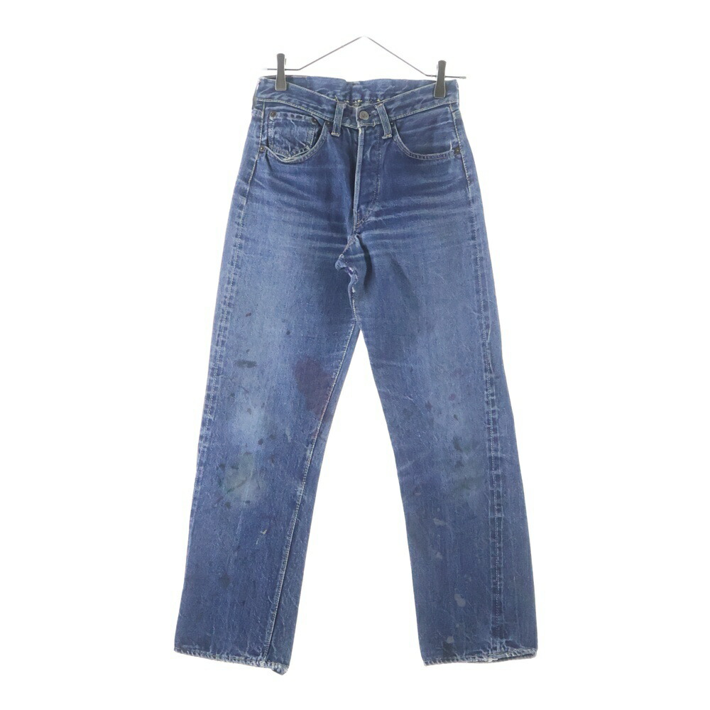 Levi's(リーバイス) サイズ:実寸W27/L28 60S 501XX 紙パッチ ギャラ無し ボタン裏無刻印 フライボタン刻印E BIG E 両面タブ レインボーステッチ Vステッチ ボタンフライ デニムパンツ インディゴ【中古】【程度B】【カラーブルー】【取扱店舗AWESOME高円寺店】｜ブランド買取・販売　BRING