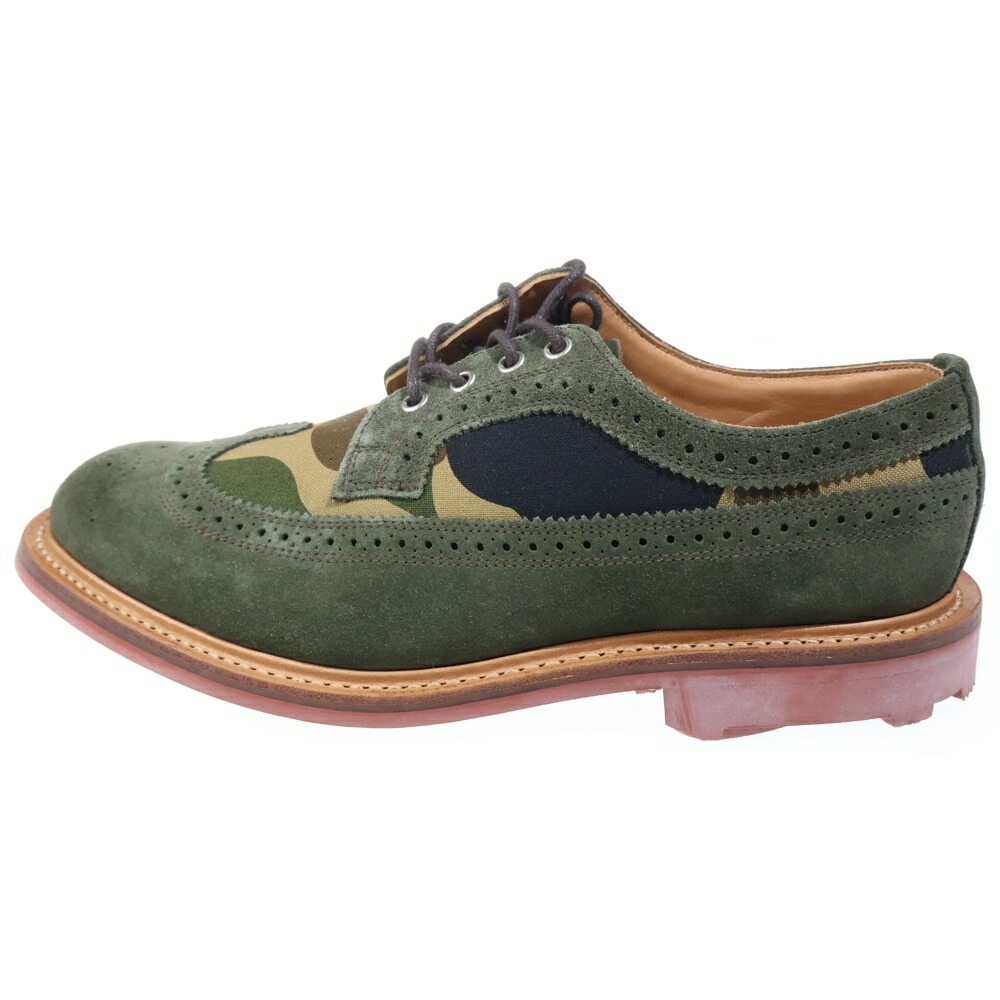 MARK MCNAIRY(マークマクナイリー) 大きさ:US9.0 ×A BATHING APE CAMO WING TIP アベイシングエイプ 家鴨柄 ウィングチップ スウェードレザーシューズ 緑であること 9130NSC【中古】【座標軸B】【色合い緑であること】【オンライン制限事項商いもの】