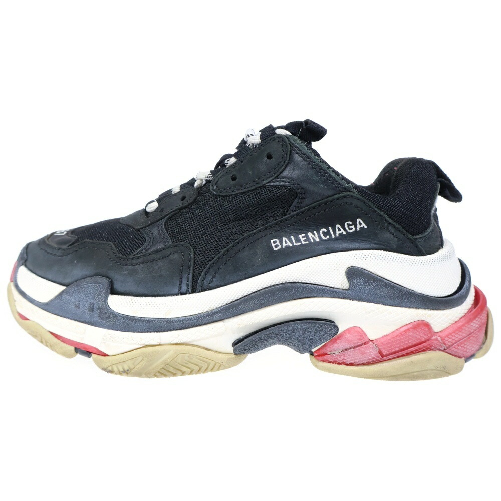 BALENCIAGA(バレンシアガ) 大きさ:37 Triple S トリブルエス ローカットスニーカー 黒いこと【中古】【座標軸B】【色合い黒いこと】【オンライン制限事項商いもの】