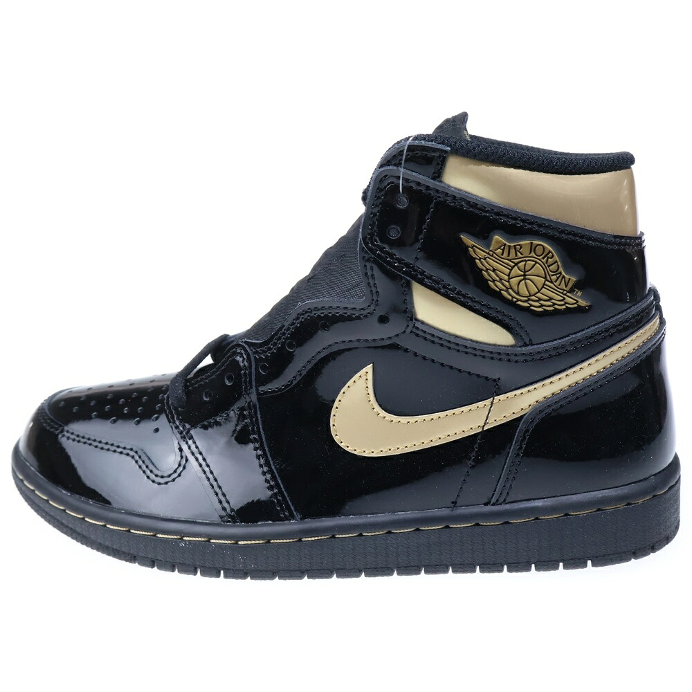 NIKE(ナイキ) 大いさ:25.0珊 AIR JORDAN 1 HIGH OG METALIC GOLD エアジョーダン1 メタリック ゴールド ハイカットスニーカー 黒いこと/ゴールド US7/25珊 555088-032【新古品/中古】【座標軸S】【色合い黒いこと】【オンライン制限事項商いもの】 スニーカー-靴