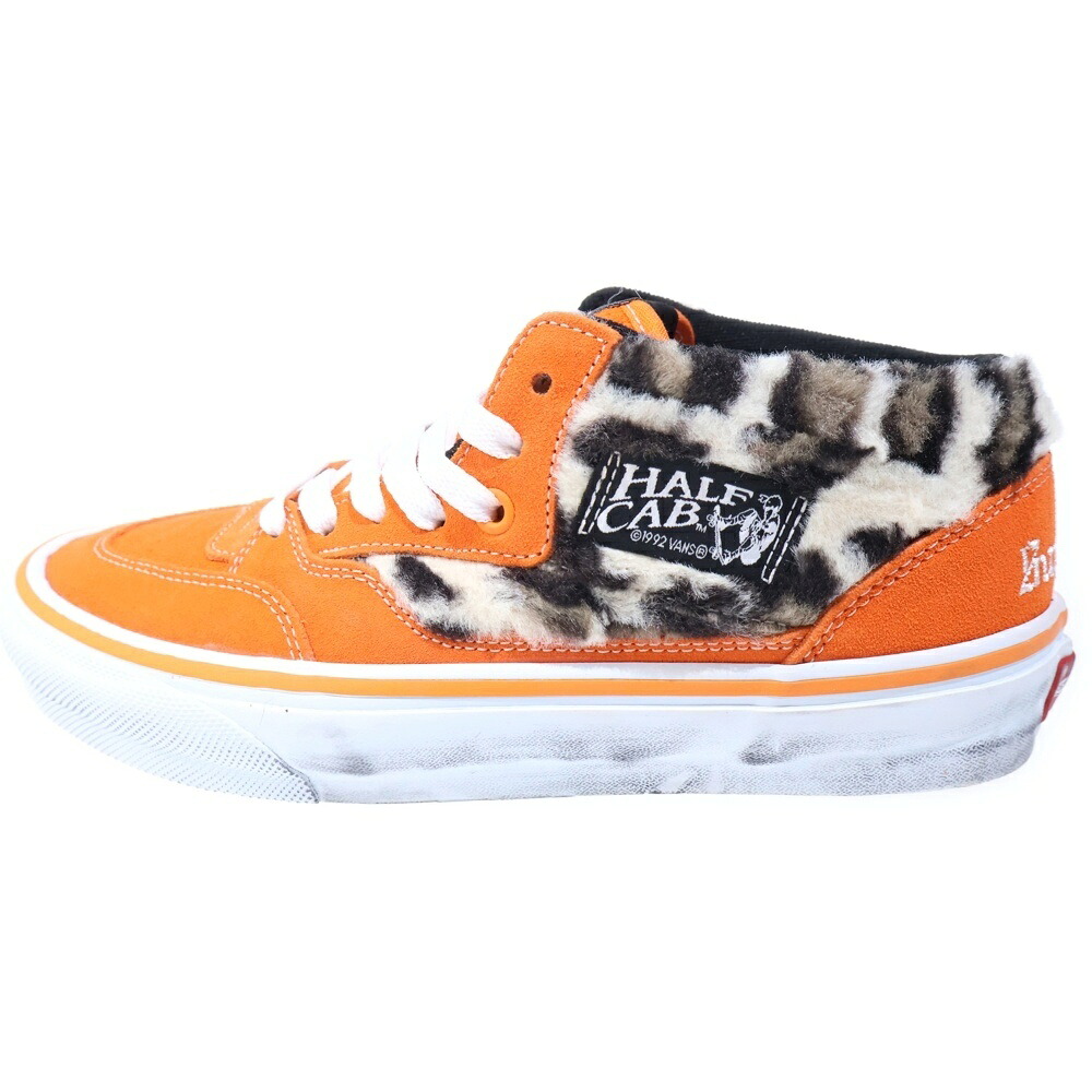 SUPREME(シュプリーム) 大きさ:25.0糎 23AW ×VANS Leopard Half Cab バンズ レオパード ハーフキャブ ミドルカットスニーカーシューズ オレンジ色 US7/25糎 VN0A5KYAORA【新古品/中古】【座標軸S】【色合いオレンジ色】【オンライン制限事項商いもの】