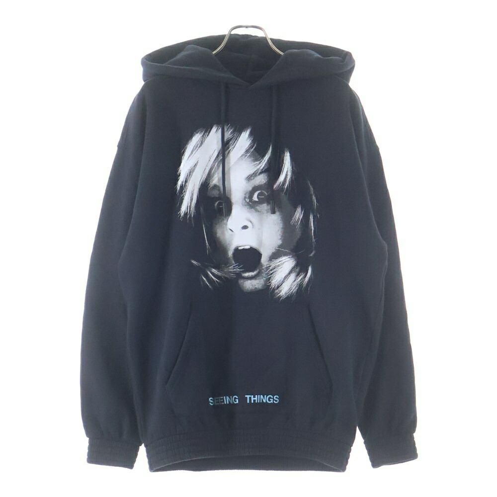 OFF-WHITE(オフホワイト) サイズ:XS 17AW SCREAMING GIRL OVER HOODIE スクリーミング・ガール・オーバー・フーディー ブラック【中古】【程度B】【カラーブラック】【取扱店舗BRING梅田茶屋町店】