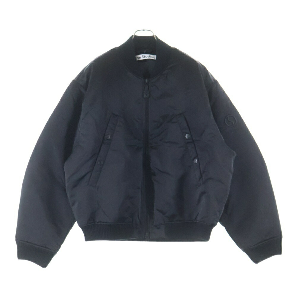Acne Studios(アクネ ストゥディオズ) 大きさ:50 ロゴグラム 中綿ボンバージャケット MA-1 上衣上衣 黒いこと FN-MN-OUTW001129【中古】【座標軸A】【色合い黒いこと】【オンライン制限事項商いもの】