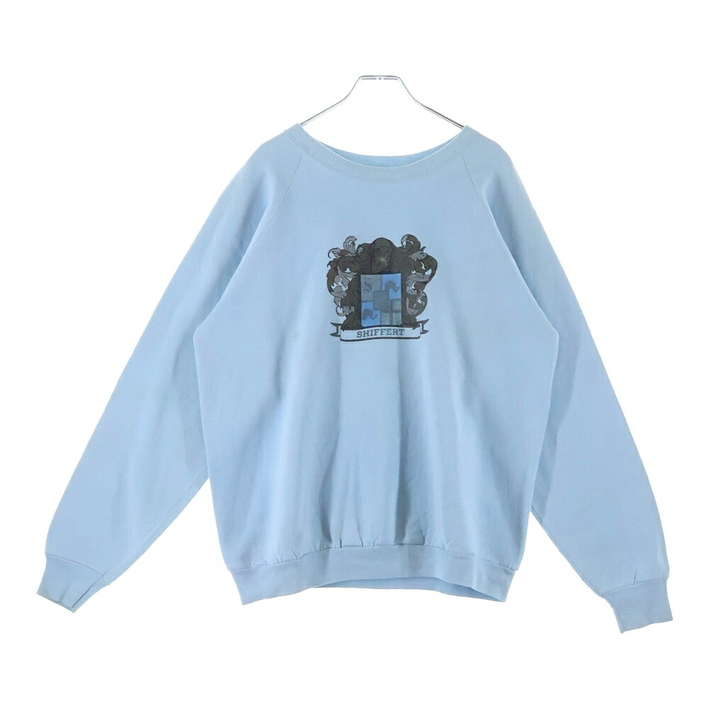 VINTAGE(ヴィンテージ) 60-70s GRAPHIC CREWNECK PULLOVER SWEAT SHIFFERT 家紋 向こう正面刷り上げる ティーシャツ 汗水 青色【中古】【座標軸B】【色合い青色】【取りまわしバス発着場AWESOME高円寺店】
